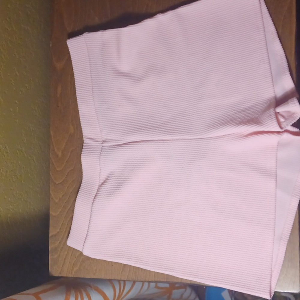 Womens ribbed pink shorts